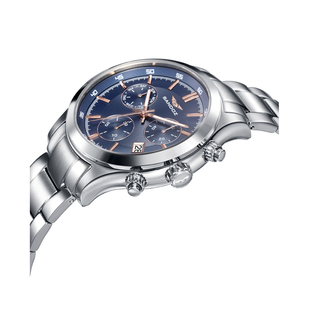 Reloj Hombre Sandoz Crono Suizo Brazalete 43 mm - 81383-37