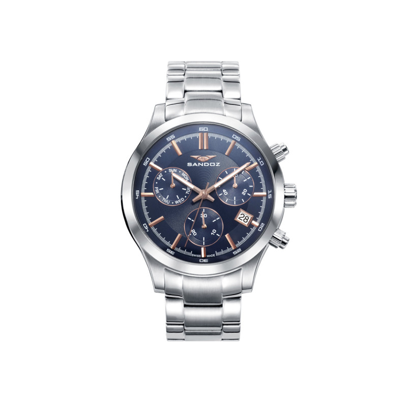 Reloj Hombre Sandoz Crono Suizo Brazalete 43 mm - 81383-37