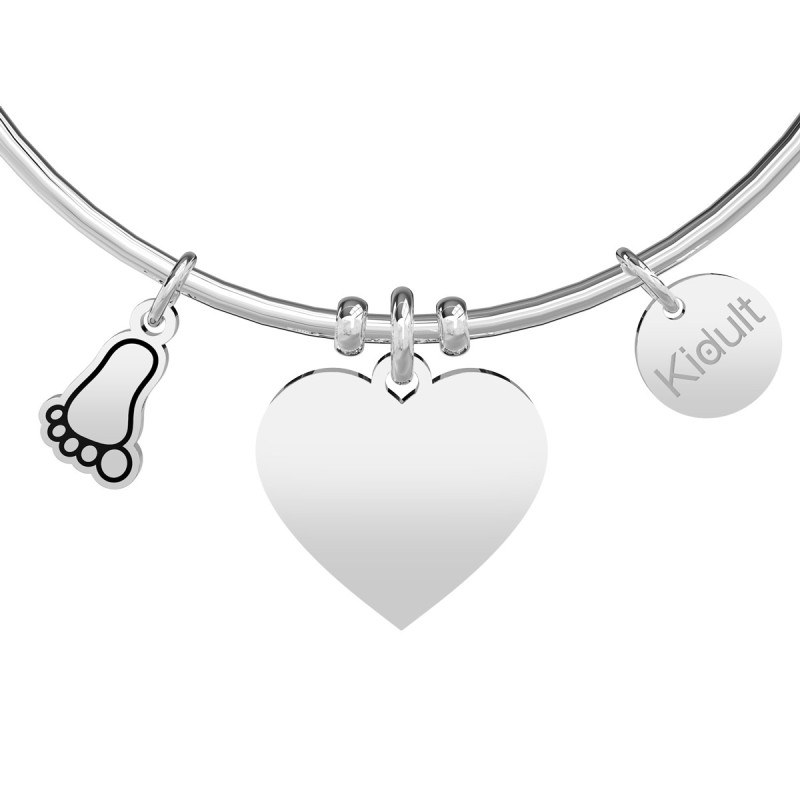 Pulsera Mujer Mamá Kidult ES731711 Acero Corazón Celeste y Piececito - 000820055