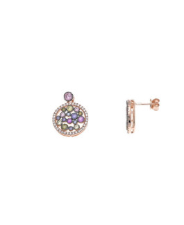 Salvatore Plata Pendientes Mujer Plata Rosé Piedras Tam 19 mm - 000230690