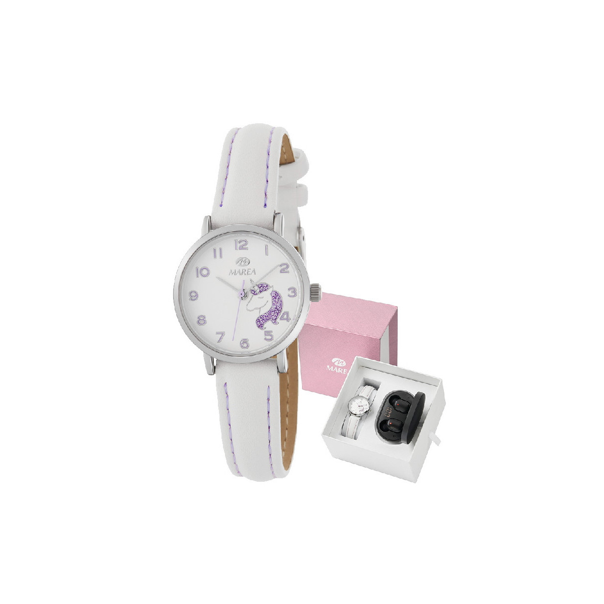 Reloj Viceroy blanco y rosa con auriculares para niña