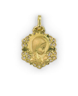 Medalla Niña Oro 18 ktes Virgen Calada Tam 18 x 25 mm - 000390509