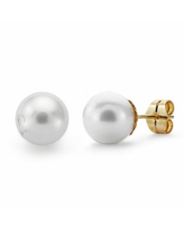 Pendientes Mujer Oro 18 ktes Perlas Sintéticas 10 mm - 000023064
