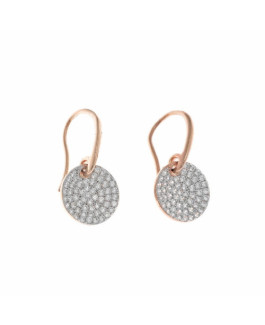 Pendientes Mujer Salvatora Plata Bicolor Circonitas Tamaño 12 x 25 mm. - 000230536