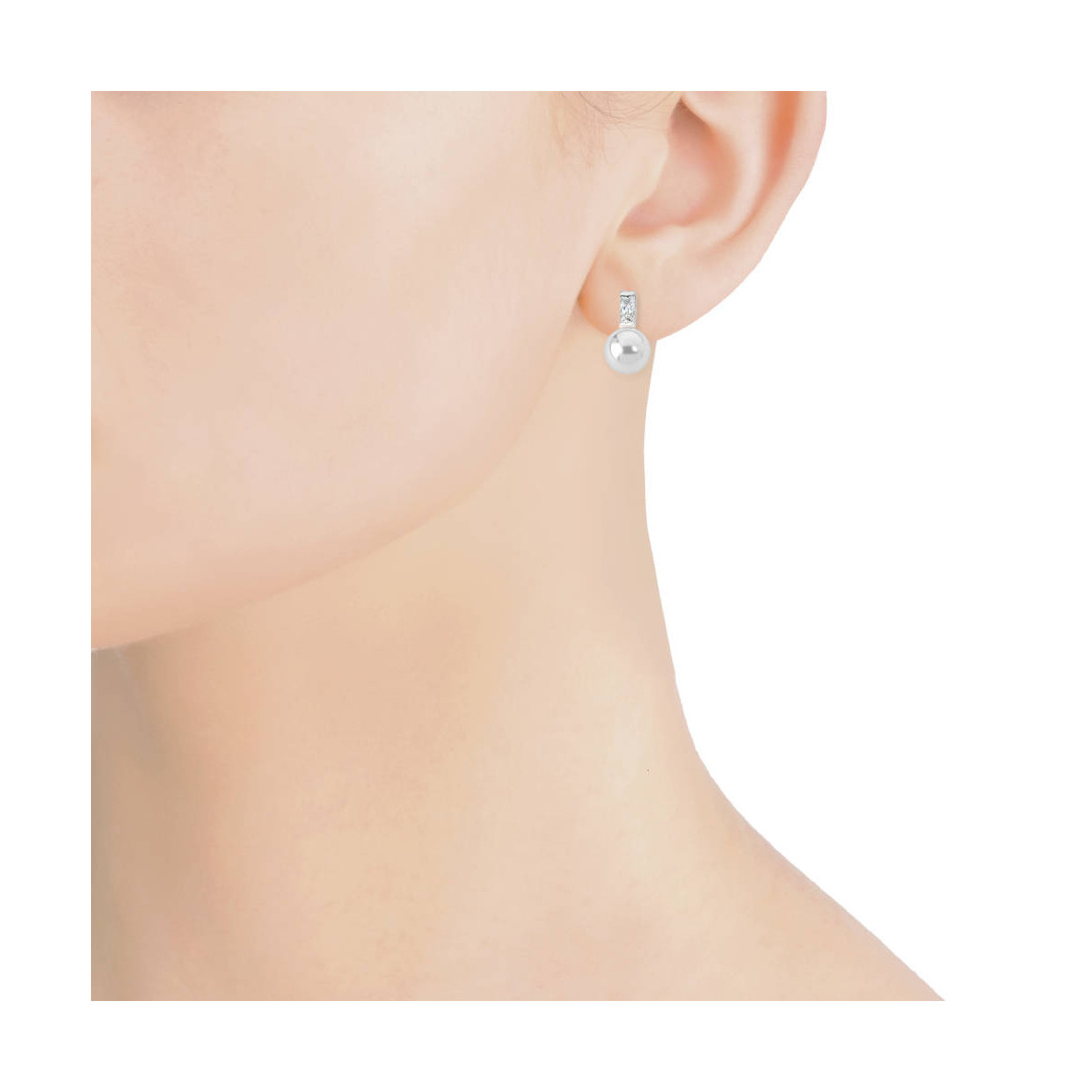 Pendientes Mujer Majorica 12264.01.2.E00.000.1 Plata Perla Circonita 8 mm - 000450708