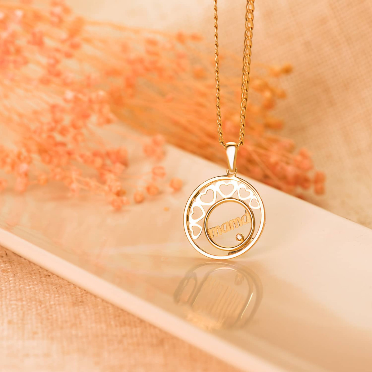 Colgante Mujer Oro 18 ktes Máma Corazones 20 mm - 000150100