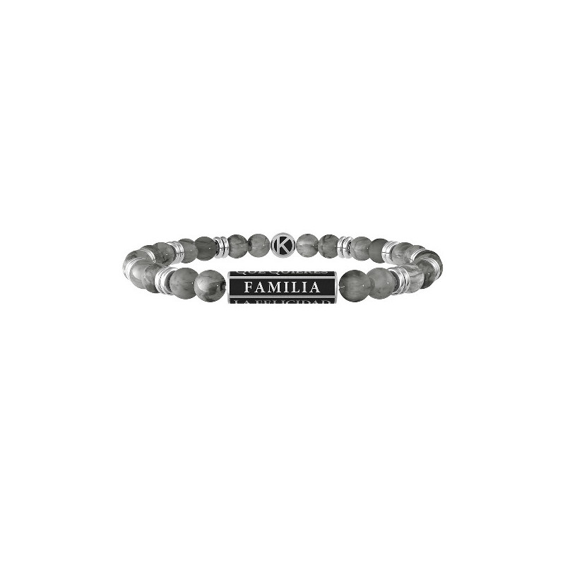 Pulseras Kidult hombre ES732047 acero ágata gris elástica Ref 000820149