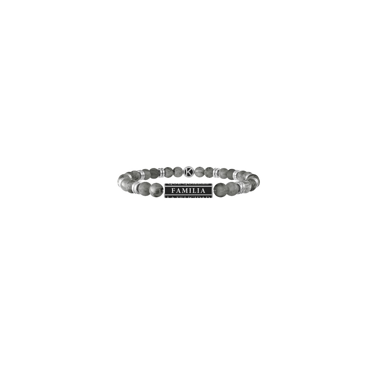 Pulseras Kidult hombre ES732047 acero ágata gris elástica Ref 000820149