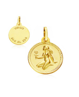 Horóscopos Oro 18 ktes Macizo VIRGO 20 mm - 000020109