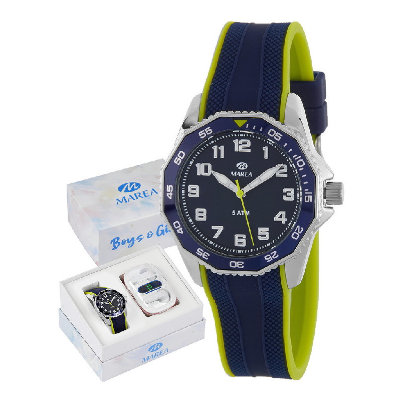Reloj Niño y Auriculares Marea Metal Caucho 34 mm - B35361/2