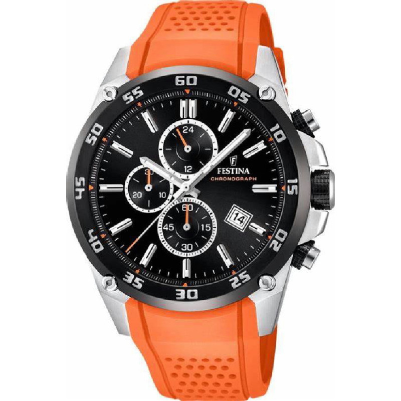 Reloj Hombre Festina Crono Caucho Naranja 46 mm - F20330/4