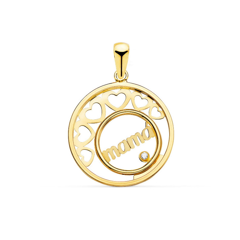 Colgante Mujer Oro 18 ktes Máma Corazones 20 mm - 000150100