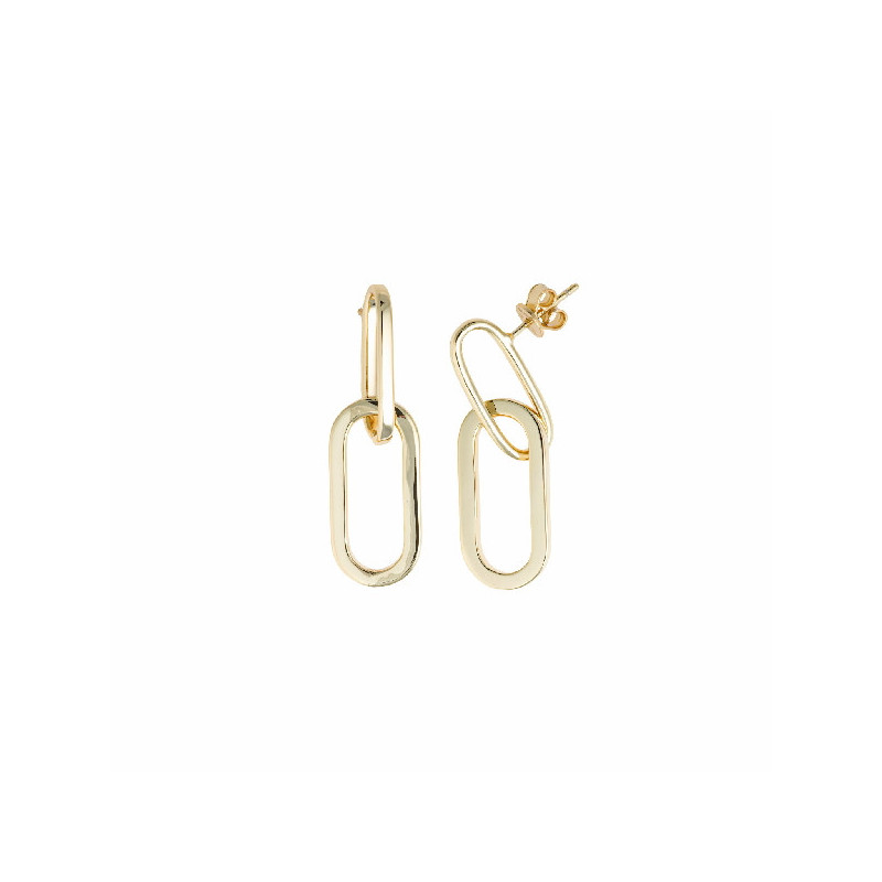 Pendientes Mujer Salvatore Plata Dorada Eslabones - 000230838