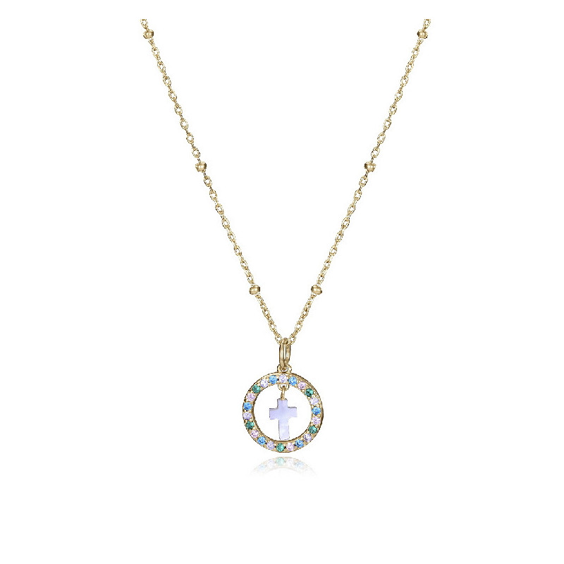 Colgante Cruz Niña Viceroy Jewels 15118C100-39 Plata Dorada Circonitas Multicolor - 000750247