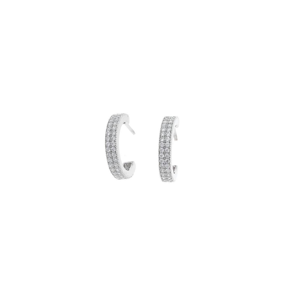 Pendientes Mujer Salvatore Plata Aros Circonitas 3 x 9 mm - 000230537