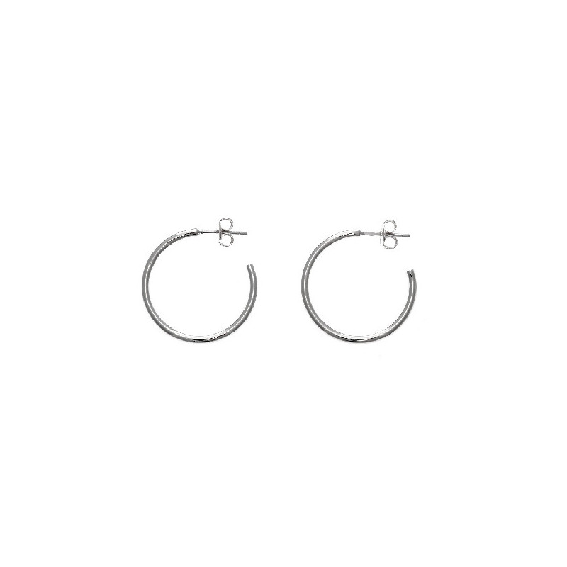 Salvatore Plata Pendientes Mujer Plata Aros 2 x 24 mm - 000230550