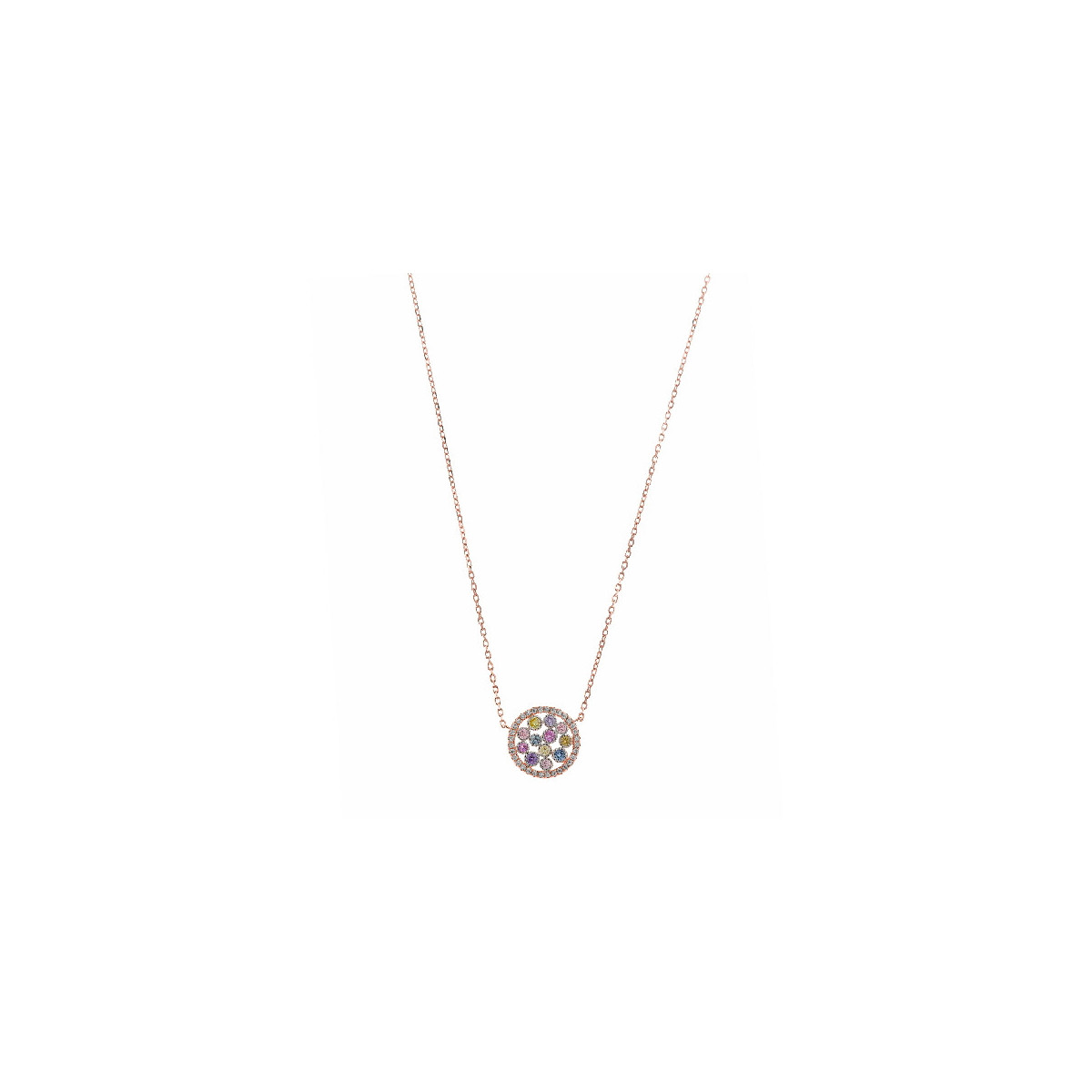 Colgante Mujer Salvatore Plata Rosé Piedras Multicolor 13 mm - 000230860