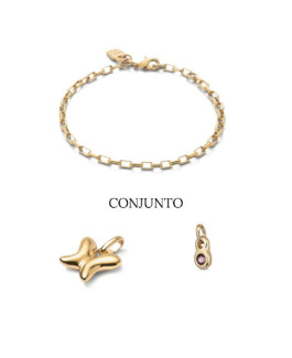 Uno de 50 PUL2570MORORO0M Ser Único Exc Pulsera Mujer Chapado Oro Charm Mariposa - 000500053