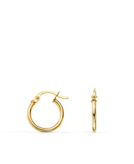 Pendientes Niña Oro 18 ktes Aros Lisos 1,5 x 13 mm - 000023310