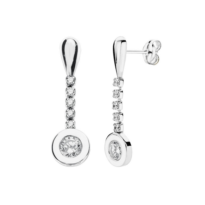 Pendientes Mujer Oro Blanco 18 ktes Novias Tam 24 mm - 000150625