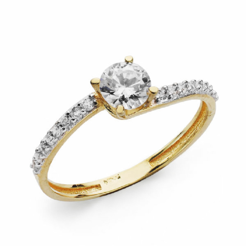 Anillo Mujer Oro Bicolor 18 ktes Solitario Novias 13 - 000150718