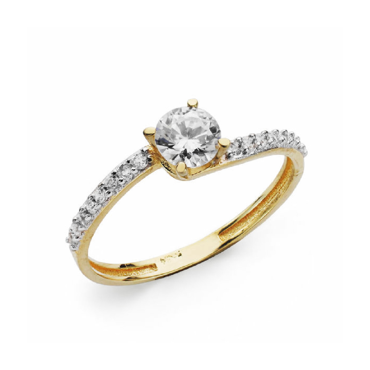 Anillo Mujer Oro Bicolor 18 ktes Solitario Novias 13 - 000150718