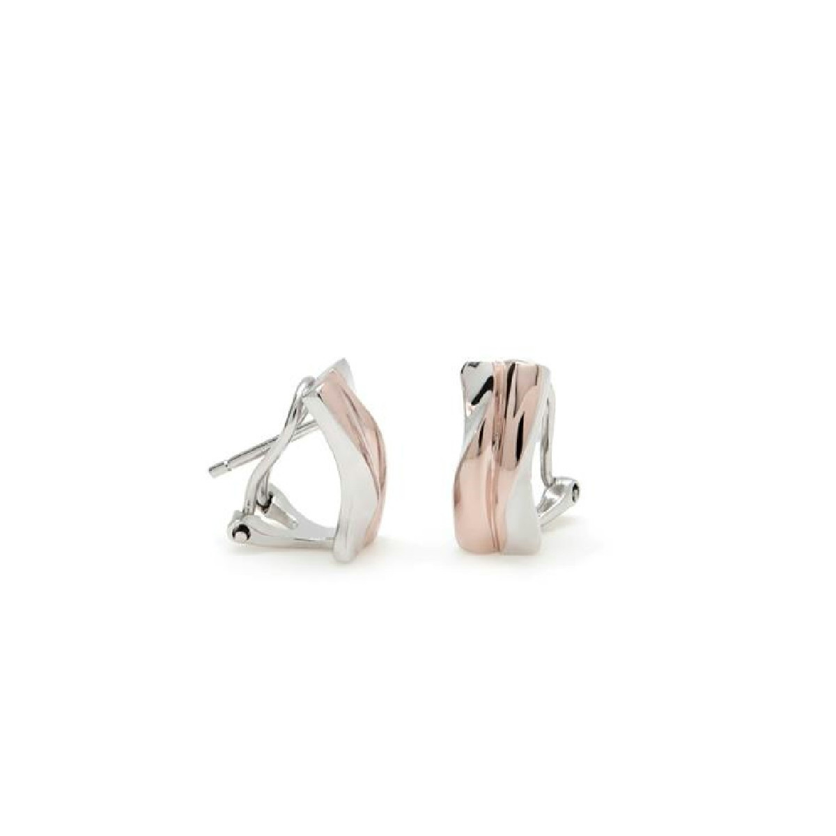 Pendientes Mujer Linea Argent 15042-A Plata Bicolor Omega 7 x 12 mm - 000090326