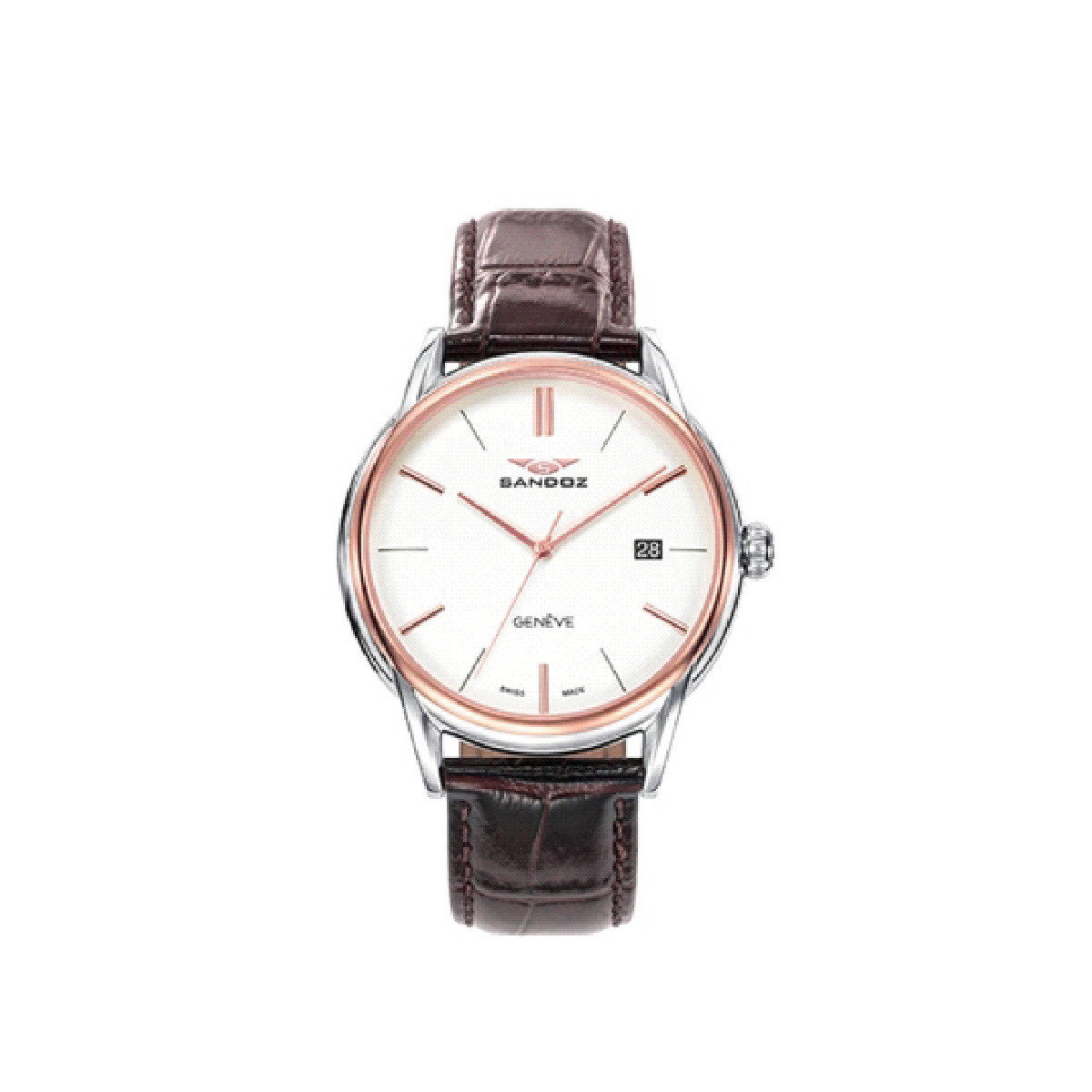 Reloj Hombre Sandoz Cuarzo Suizo Acero Bicolor Correa 40 mm - 81471-07