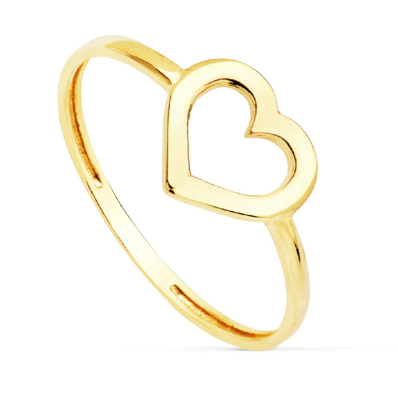 Anillo Mujer Oro 18 Ktes Corazón Calado - 000150818