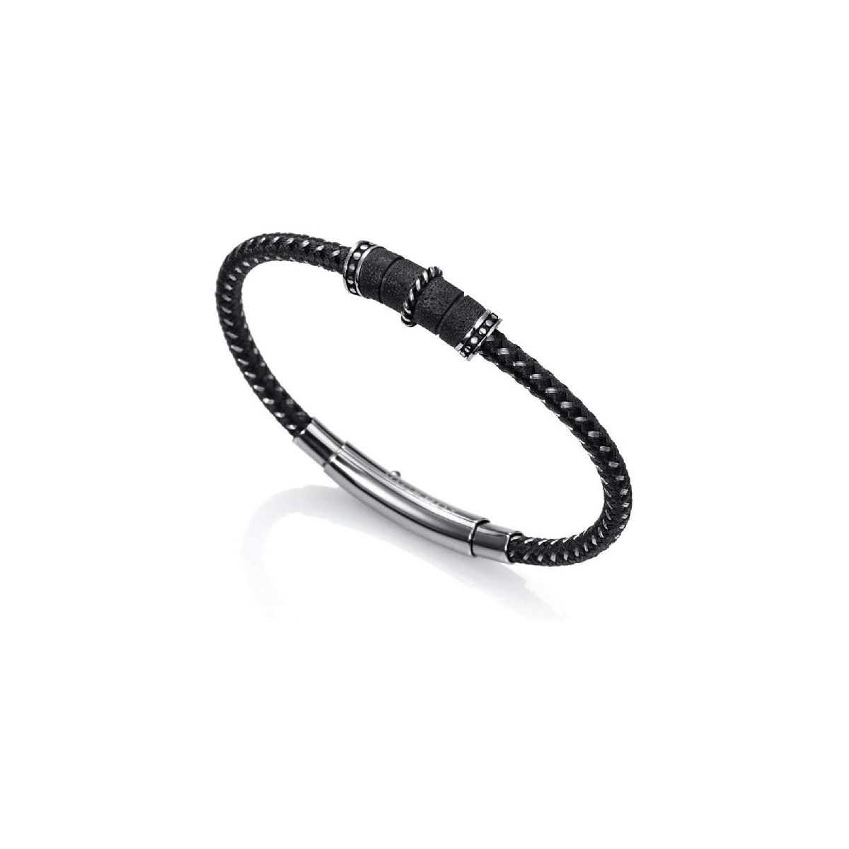 Pulsera Hombre Viceroy Fashion 40001P09010 Acero Cuero Negro - 000730030