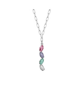 Victoria Cruz Colgante Mujer Plata Cristales Multicolor Tam 20 mm - 000180192