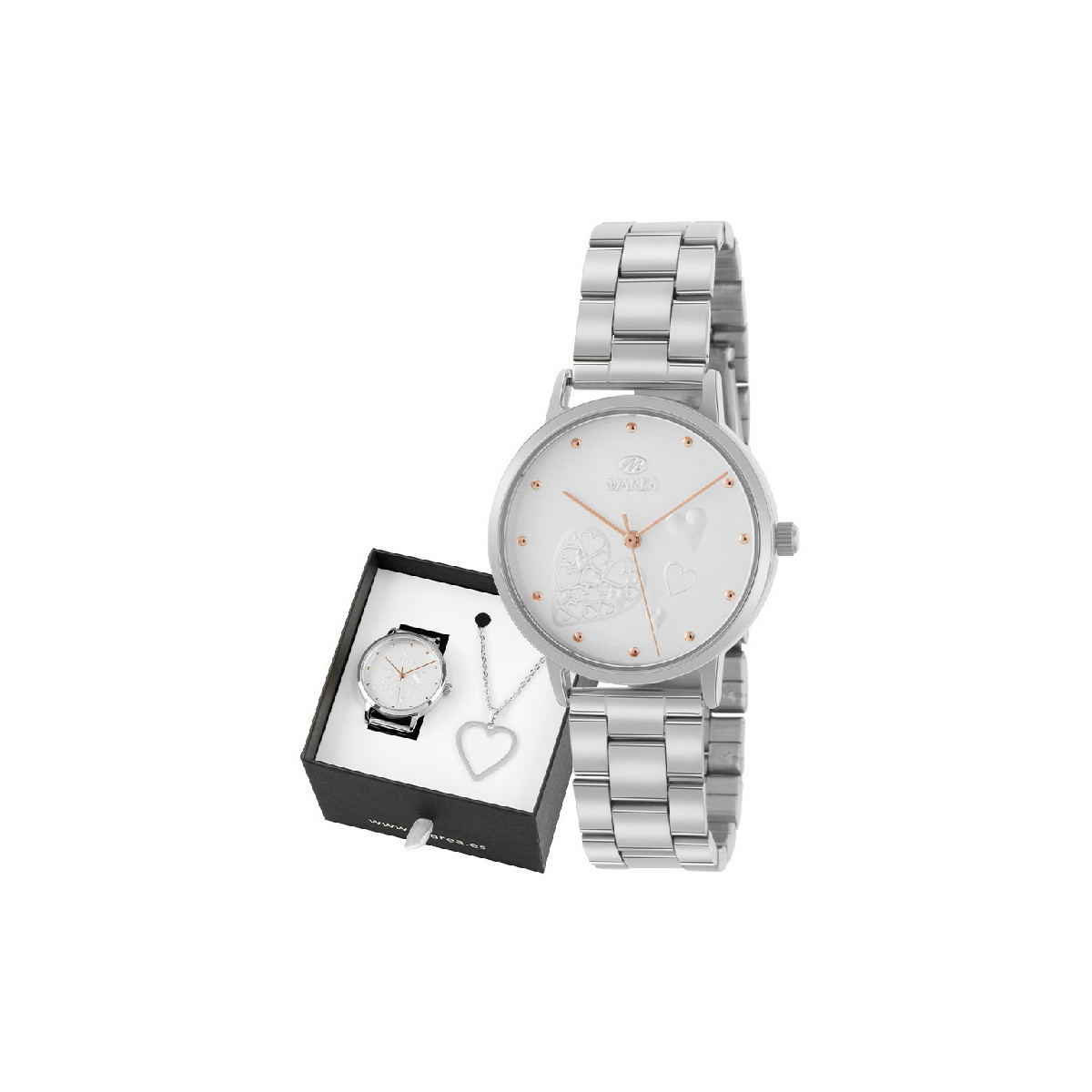 Reloj Mujer y Colgante Marea Metal Cuarzo Corazón - B41312/12