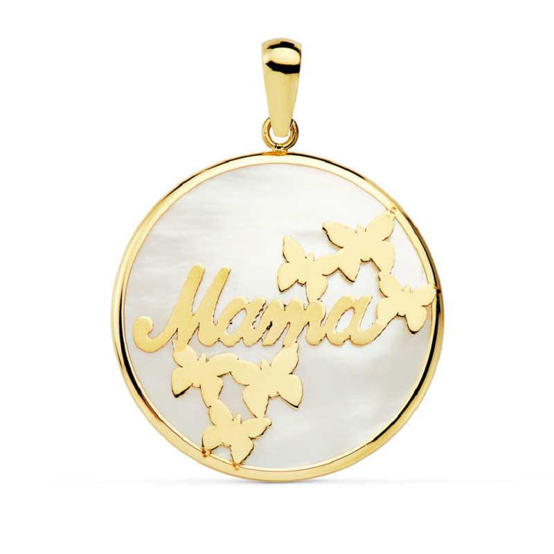 Colgante Mujer Oro 18 ktes Mamá Nácar 20 mm - 000150810