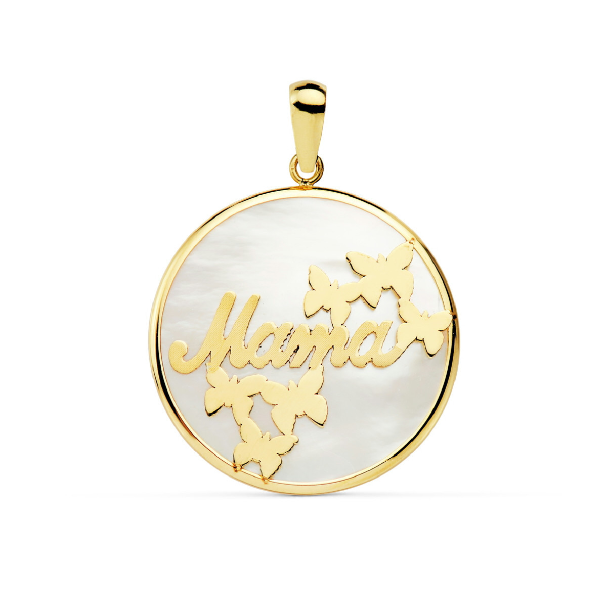 Colgante Mujer Oro 18 ktes Mamá Nácar 20 mm - 000150810