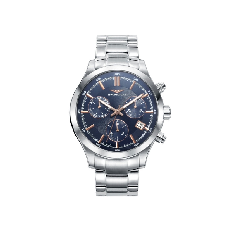 Reloj Hombre Sandoz Crono Suizo Brazalete 43 mm - 81383-37