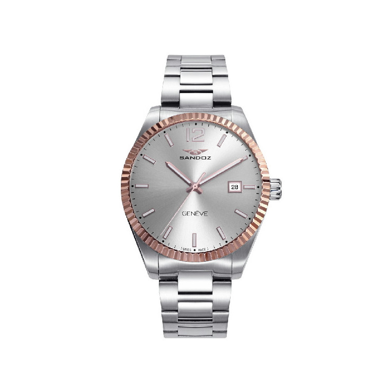 Reloj Hombre Sandoz Cuarzo Suizo Acero Clásico - 81525-55