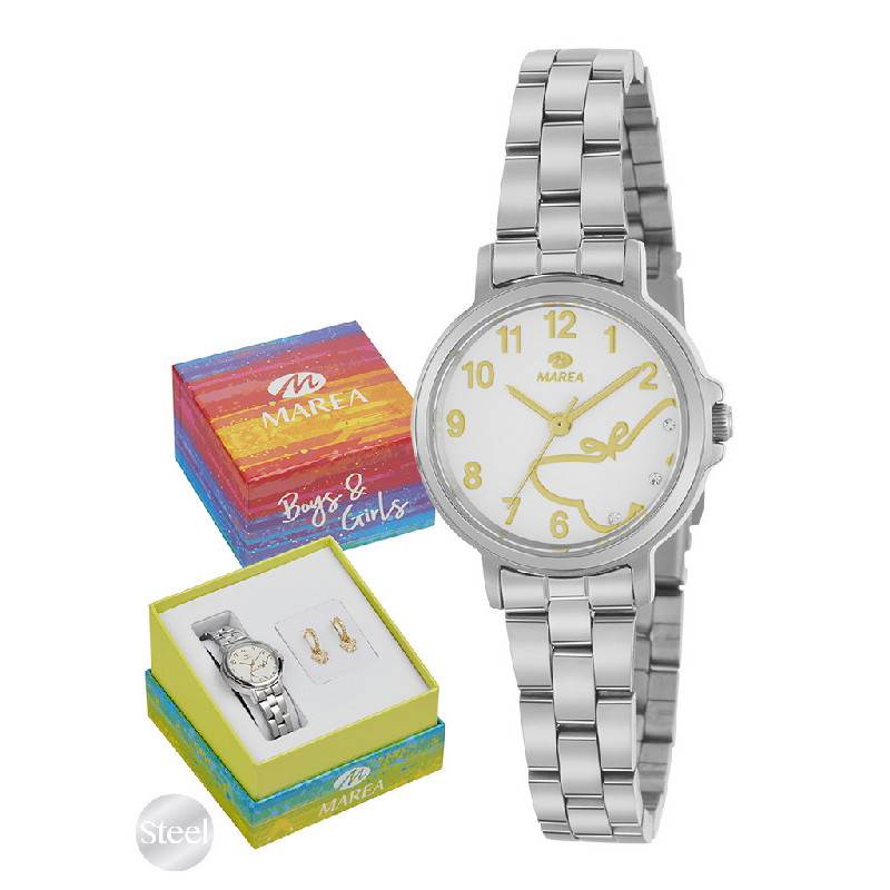 Reloj Niña Marea Pendientes Plata 28 mm - B36188/6