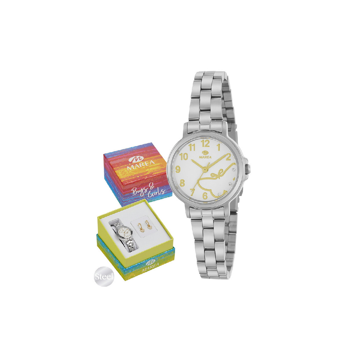 Reloj Niña Marea Pendientes Plata 28 mm - B36188/6
