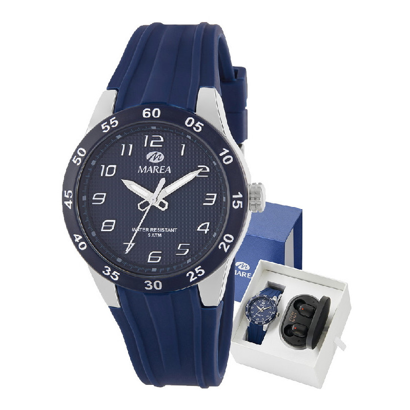 Reloj Niño y Auriculares Marea Cuarzo Acero Caucho 36 mm - B35346/2