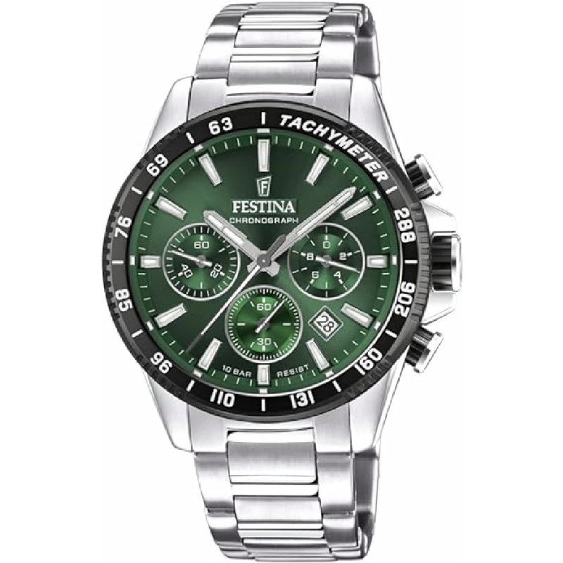Reloj Hombre Festina Timelles Crono Acero Esfera Verde 44 mm - F20560/4