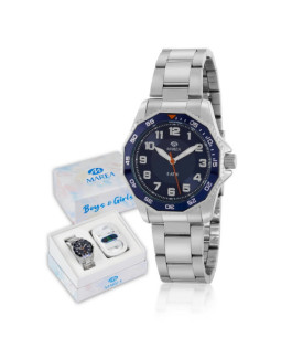Marea Pack Reloj Niño Comunión y Auriculares Cuarrzo Acero 34 mm - B35360/2