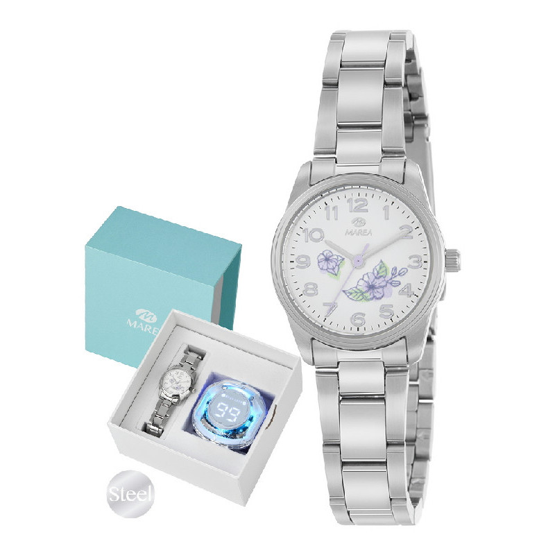 Reloj Niña Marea Comunión Acero Flor Morada 26 mm - B36205/2