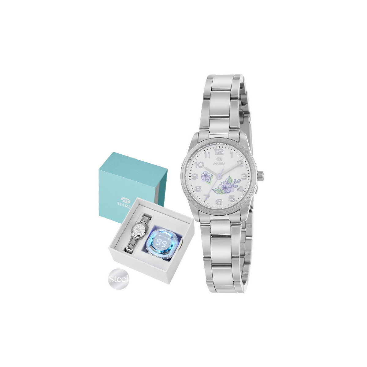 Reloj Niña Marea Comunión Acero Flor Morada 26 mm - B36205/2