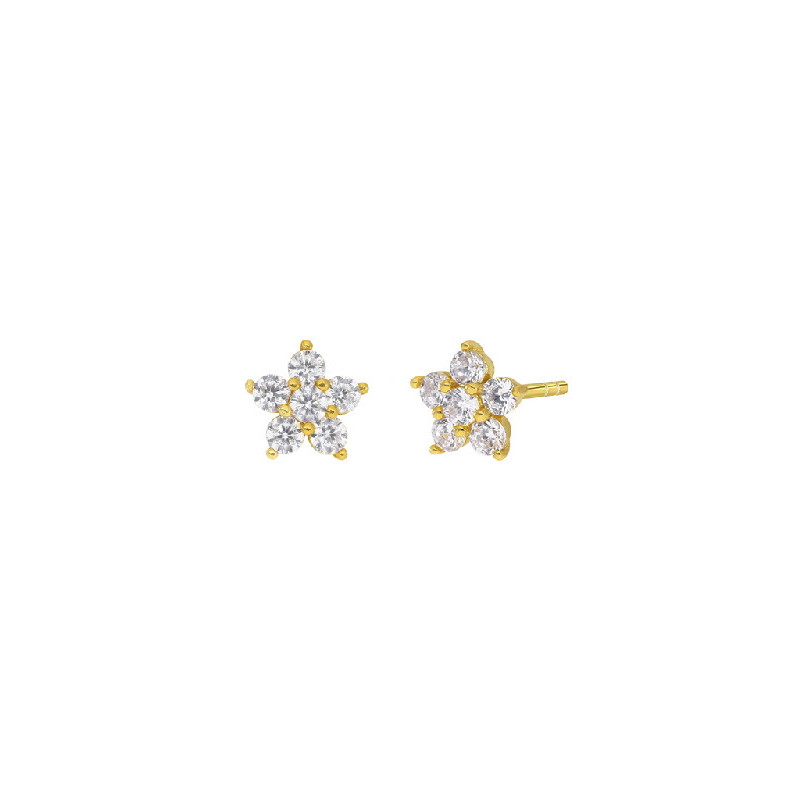 Pendientes Niña Comunión Marea D03301/BA Plata Dorada Estrellas 8 mm - 000620005