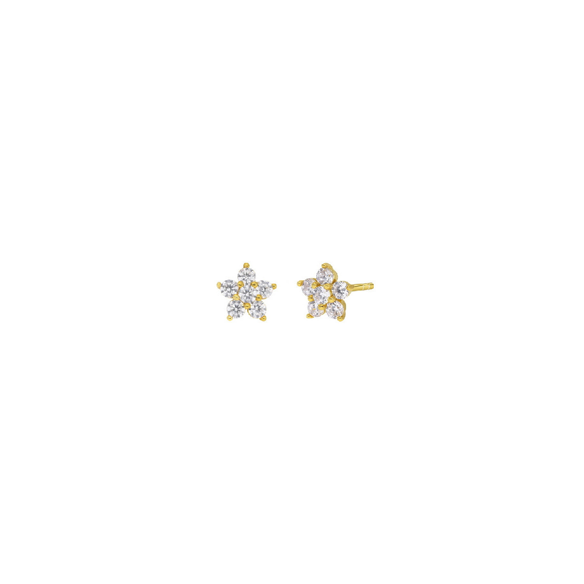 Pendientes Niña Comunión Marea D03301/BA Plata Dorada Estrellas 8 mm - 000620005