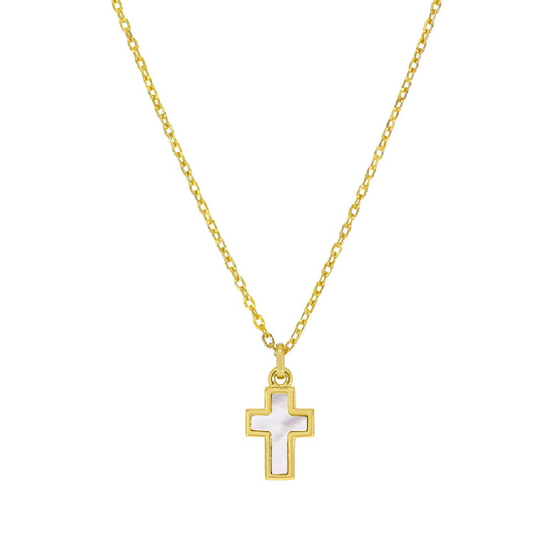 Colgante Niña Marea D03307/AW Comunión Plata Dorada Cruz Nácar - 000620015