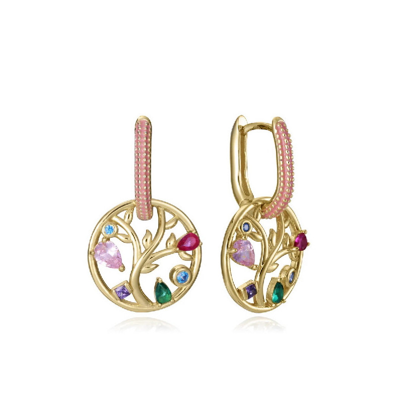 Pendientes Mujer Viceroy Jewels 15125E100-39 Plata Dorada Piedras Multicolor - 000750261