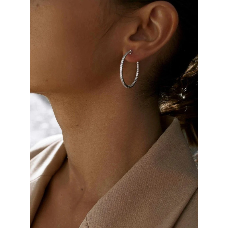 Pendientes Mujer Lineargent 17763-PE Plata Aros Circonitas 2 x 32 mm - 000090487