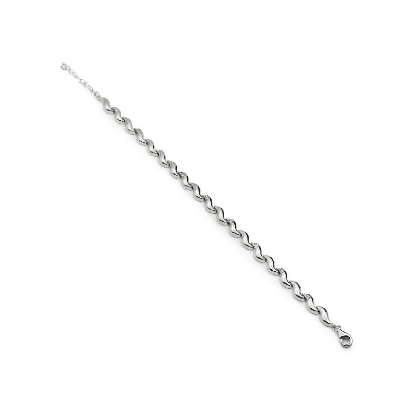 Pulsera Mujer Lineargent 15539-P Plata Circonitas Ondas - 000090491