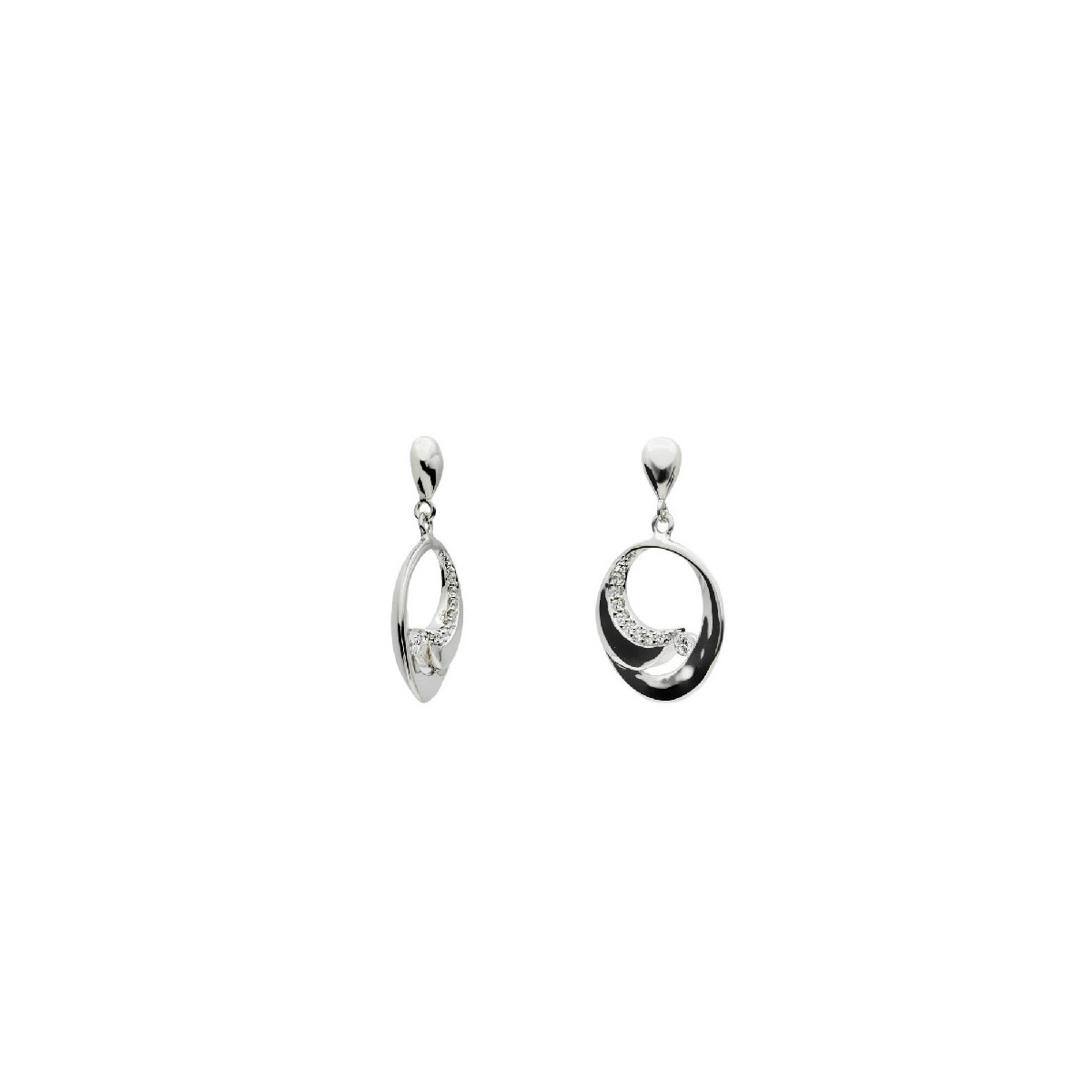 Pendientes Mujer Lineargent 19909-P Plata Caracola Circonitas 14 x 22 mm - 000090493